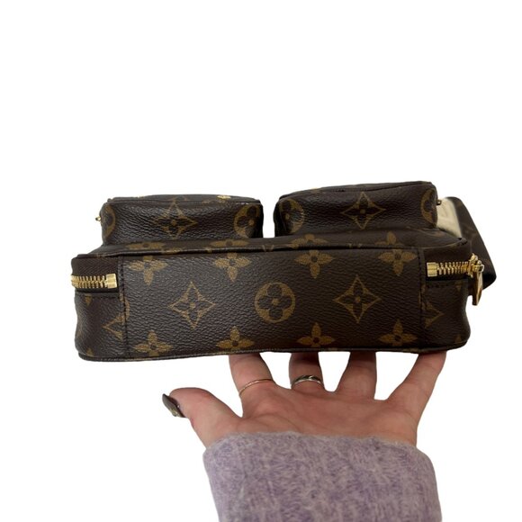 $3100 NEW Louis Vuitton 2021 Brown Monogram Utility Gold Crossbody Pouch Bag - Picture 13 of 14